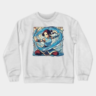 katara water tribe in battle position Crewneck Sweatshirt